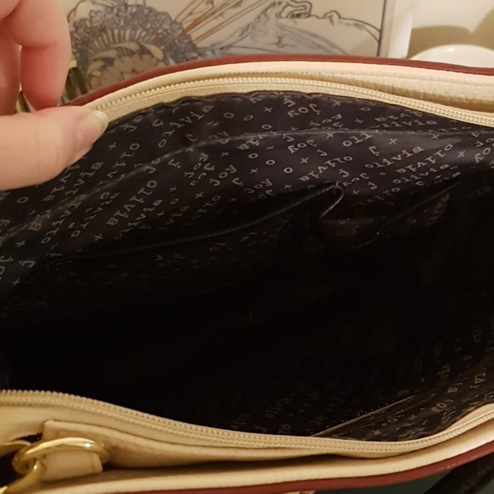 EUC Olivia + Joy Maroon and Tan Tote Bag - Picture 5 of 8